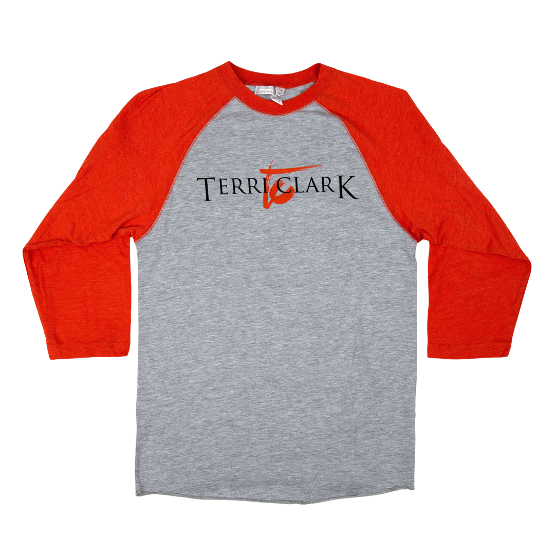 Terri Clark Logo Orange & Grey Raglan