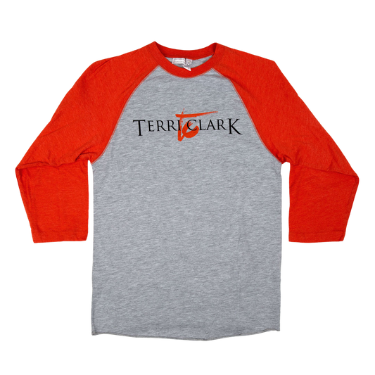 Terri Clark Logo Orange & Grey Raglan