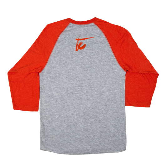 Terri Clark Logo Orange & Grey Raglan