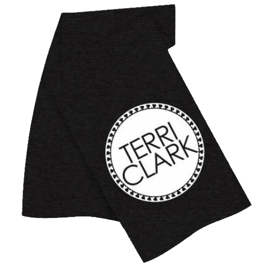 Logo printed black scarf Terri Clark