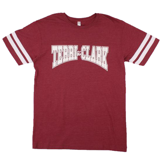 Red hat brat football tee front Terri Clark